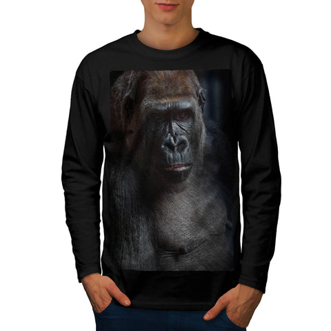 Dark Face Of Gorilla Mens Long Sleeve T-Shirt