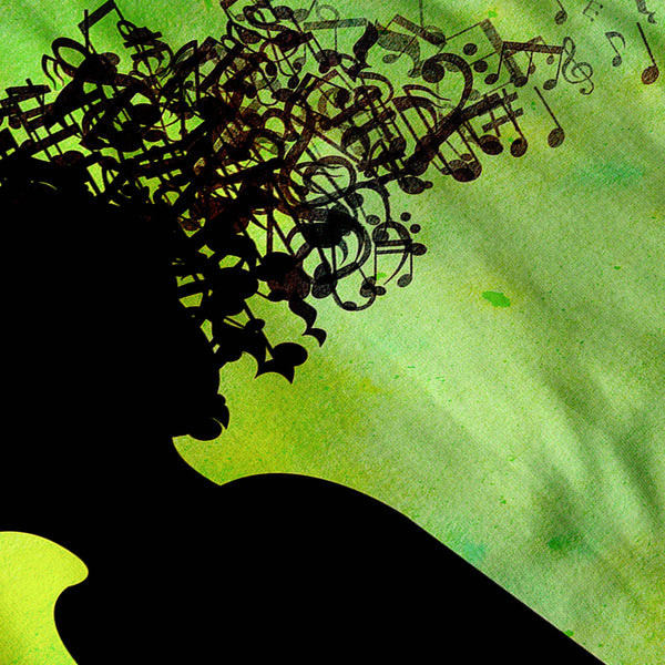 Music In Woman Head Womens T-Shirt