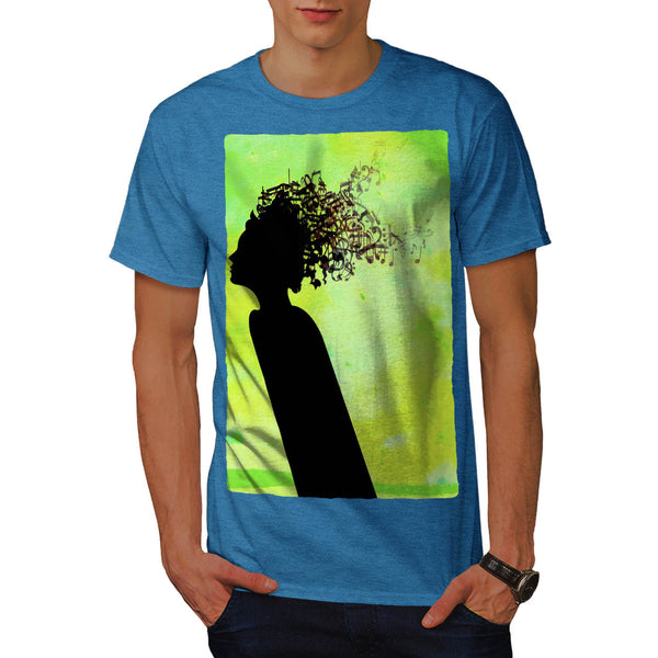 Music In Woman Head Mens T-Shirt