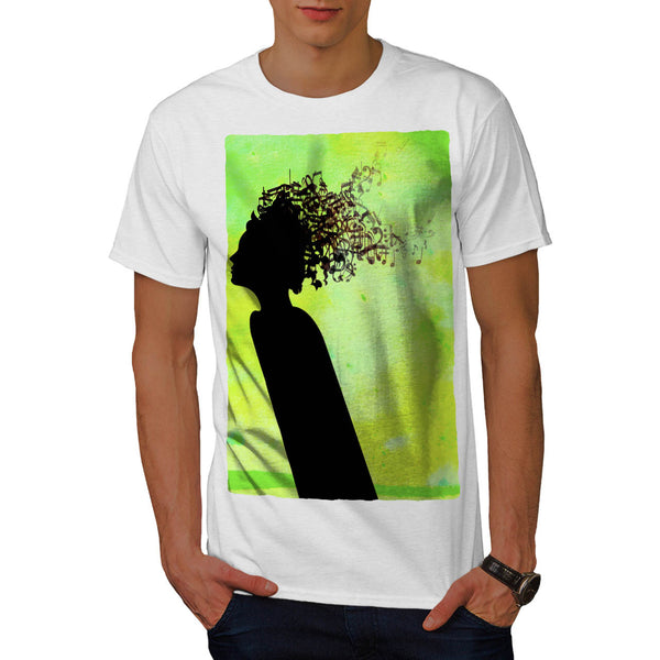 Music In Woman Head Mens T-Shirt
