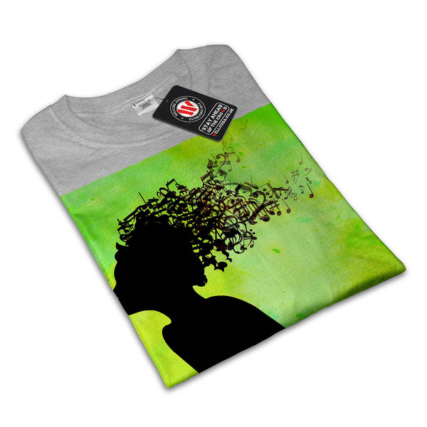Music In Woman Head Womens T-Shirt