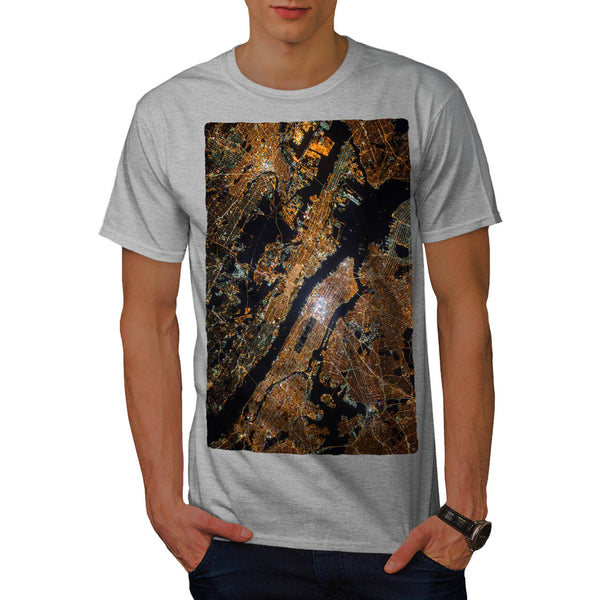 City View From Space Mens T-Shirt