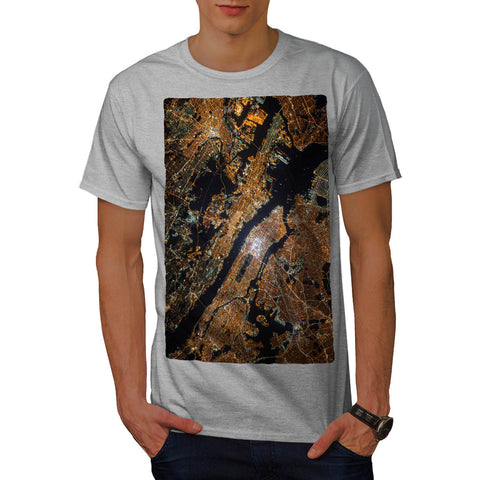 City View From Space Mens T-Shirt