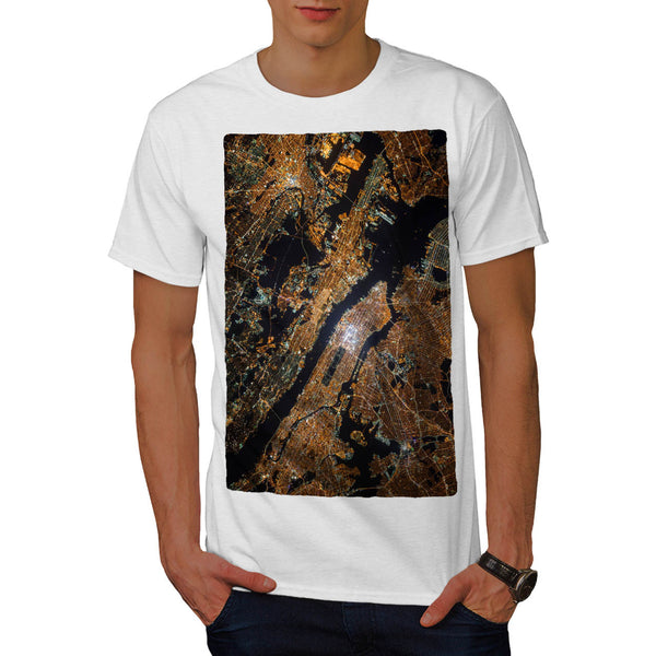 City View From Space Mens T-Shirt