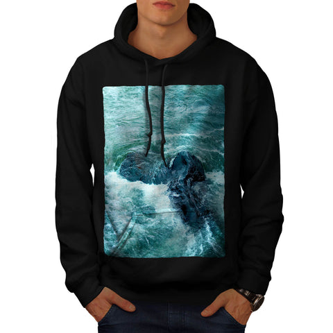 Deep Dark Blue Sea Mens Hoodie