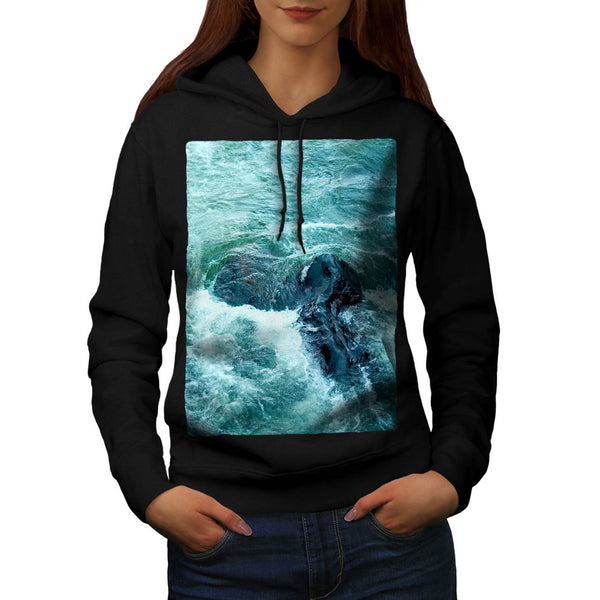 Deep Dark Blue Sea Womens Hoodie