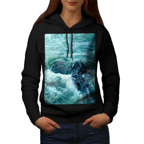 Deep Dark Blue Sea Womens Hoodie