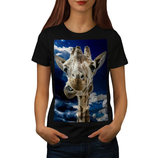 Funny Giraph Mouth Womens T-Shirt