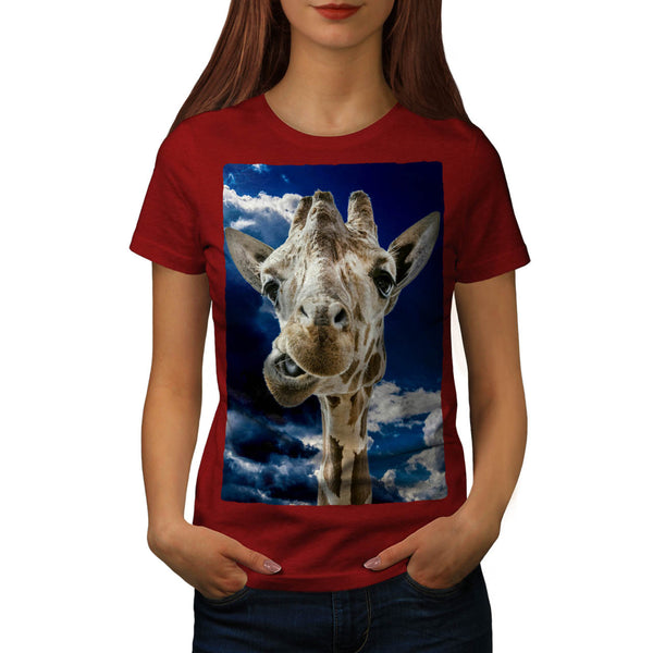 Funny Giraph Mouth Womens T-Shirt