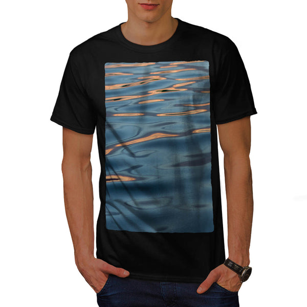Dark Deep Blue Sea Mens T-Shirt