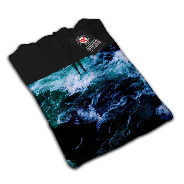 Dark Deep Blue Sea Mens Hoodie