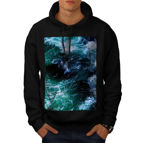 Dark Deep Blue Sea Mens Hoodie