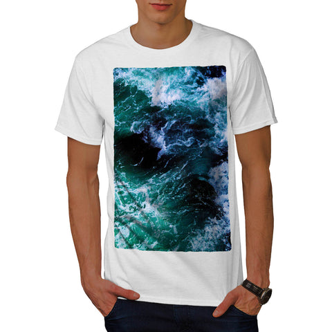 Dark Deep Blue Sea Mens T-Shirt