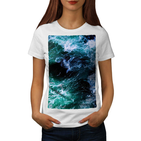 Dark Deep Blue Sea Womens T-Shirt