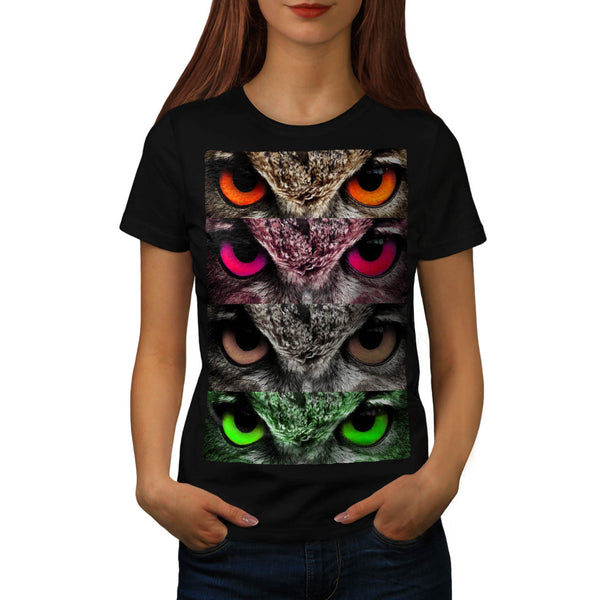 Owl Colored Eye Womens T-Shirt