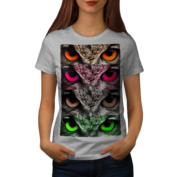 Owl Colored Eye Womens T-Shirt