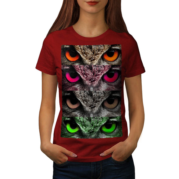 Owl Colored Eye Womens T-Shirt