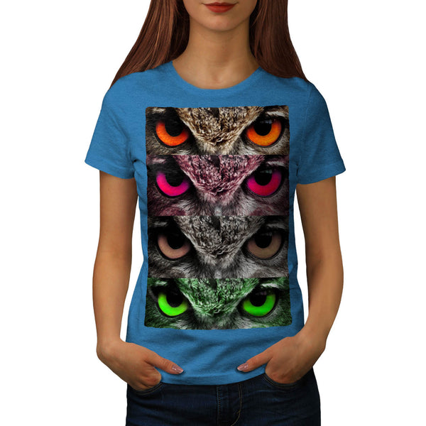Owl Colored Eye Womens T-Shirt