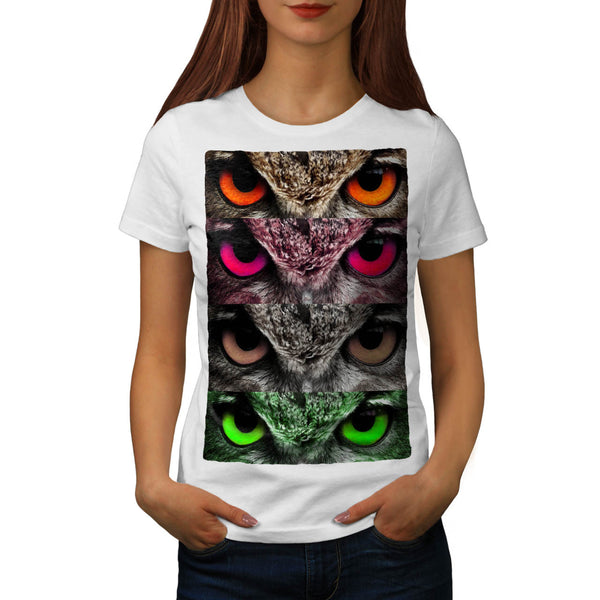 Owl Colored Eye Womens T-Shirt