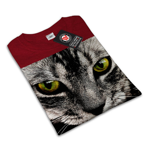 Grey Cat Licking Paw Mens T-Shirt