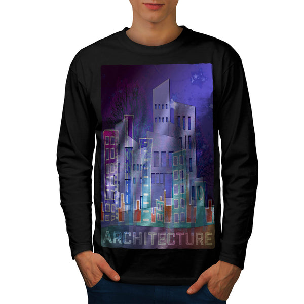 Graphic Architecture Mens Long Sleeve T-Shirt