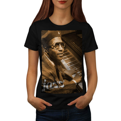 Jazz Piano Musician Womens T-Shirt