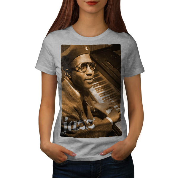 Jazz Piano Musician Womens T-Shirt