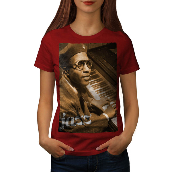 Jazz Piano Musician Womens T-Shirt