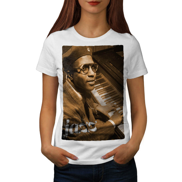 Jazz Piano Musician Womens T-Shirt