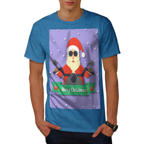 Biker Santa Mens T-Shirt