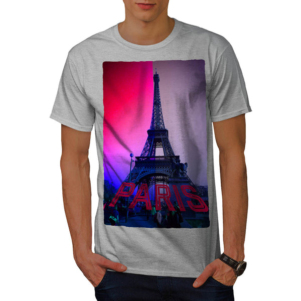 Coloured Eiffel Tower Mens T-Shirt