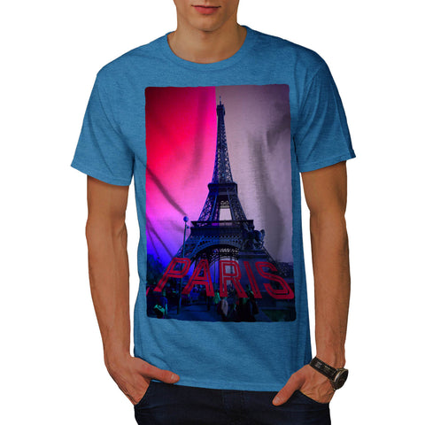 Coloured Eiffel Tower Mens T-Shirt
