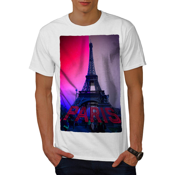 Coloured Eiffel Tower Mens T-Shirt