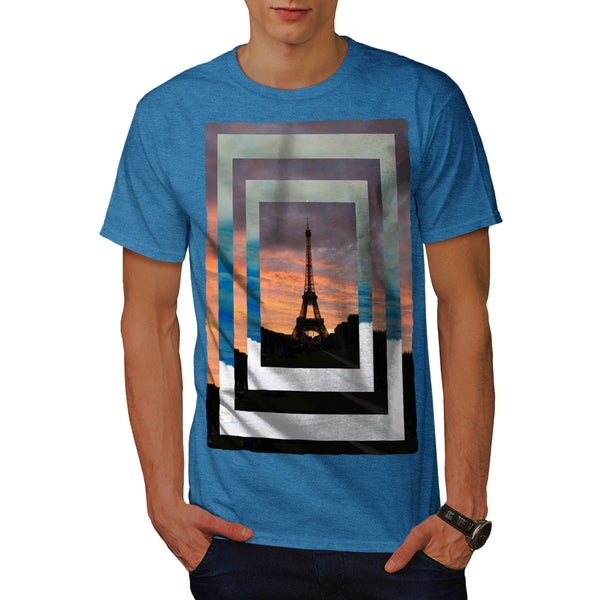 Eiffel Tower Sunset Mens T-Shirt