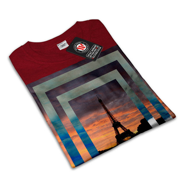Eiffel Tower Sunset Mens T-Shirt