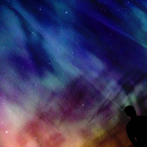 Man In Glowing Sky Womens T-Shirt