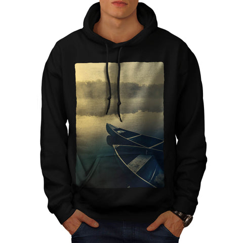 Lake Boat View Mens Hoodie