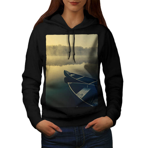 Lake Boat View Womens Hoodie