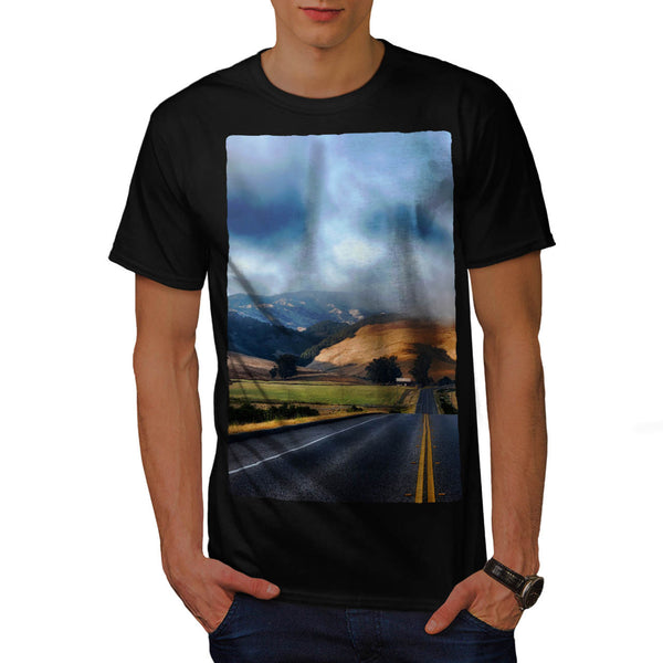 Empty Road Field Mens T-Shirt