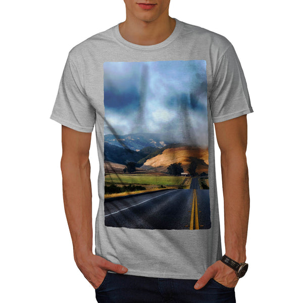Empty Road Field Mens T-Shirt
