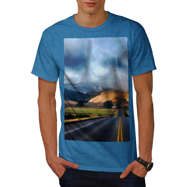 Empty Road Field Mens T-Shirt