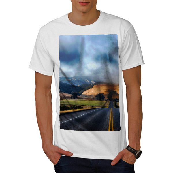 Empty Road Field Mens T-Shirt