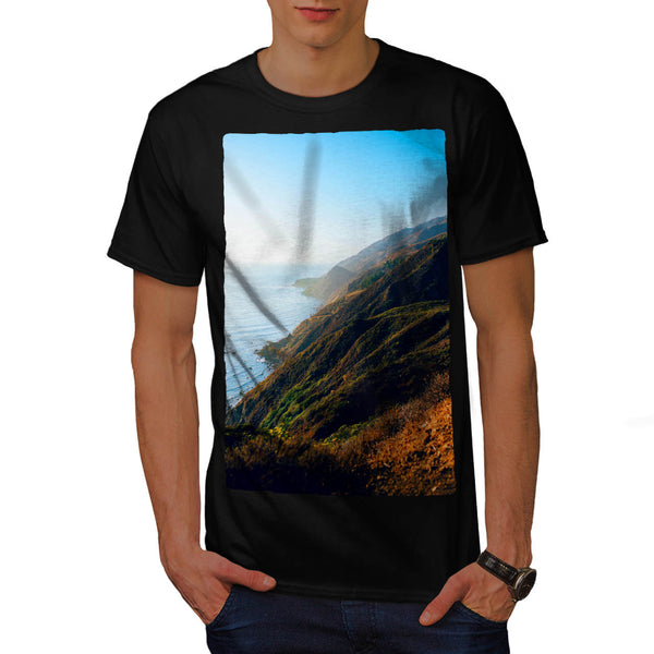 Edge Of Sea Mountain Mens T-Shirt