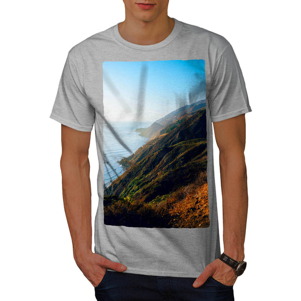 Edge Of Sea Mountain Mens T-Shirt