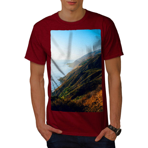 Edge Of Sea Mountain Mens T-Shirt