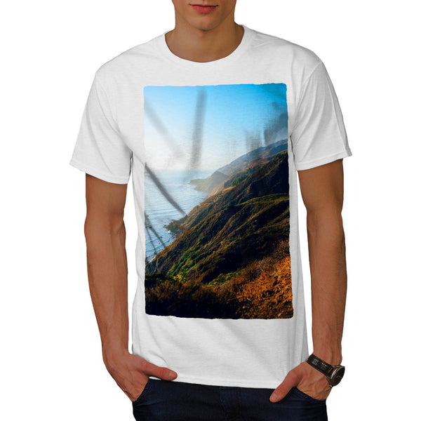Edge Of Sea Mountain Mens T-Shirt