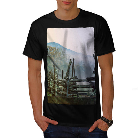 Mist Autumn Old Fence Mens T-Shirt