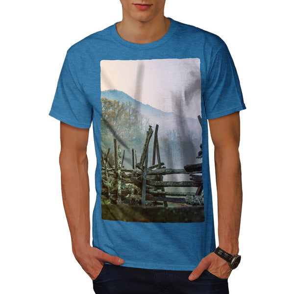Mist Autumn Old Fence Mens T-Shirt