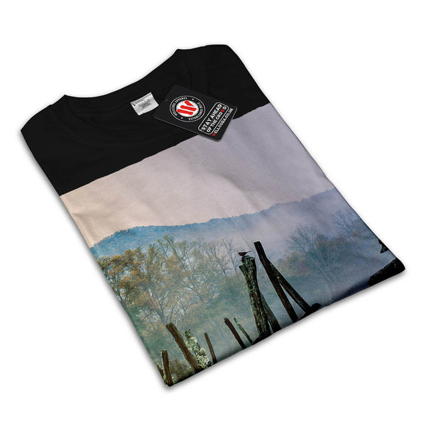Mist Autumn Old Fence Mens T-Shirt