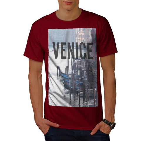 Venice Boats In Canal Mens T-Shirt